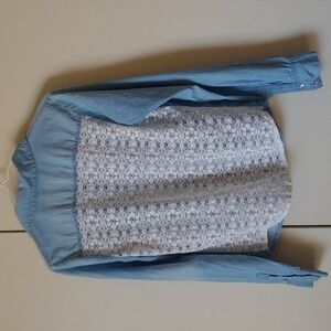 Iris Light Blue Casual Lace Shirt